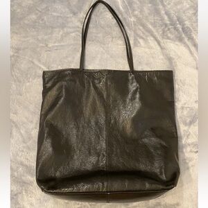 Latico Purse Shoulder Bag Black Soft Leather Large Tote Double Straps Zipper